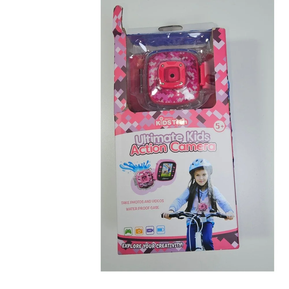 Kids Tech Ultimate Kids Action Camera Pink Waterproof Case Explorer Creativity